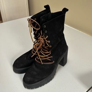 Free People Heel Boots Women’s Size 8.5 Black Suede